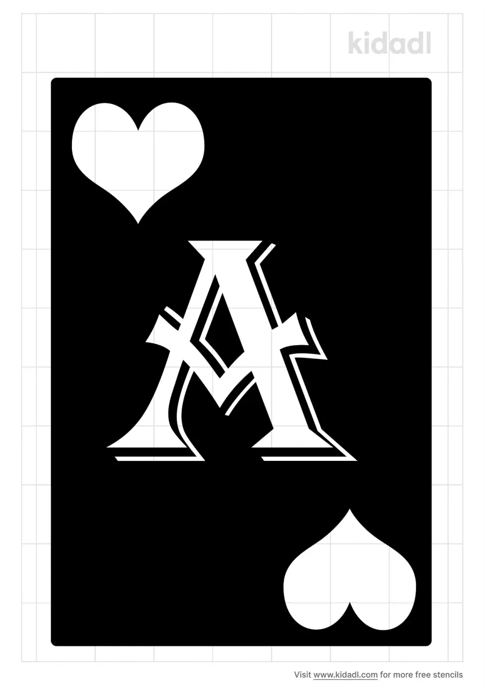 Poker Heart Stencil