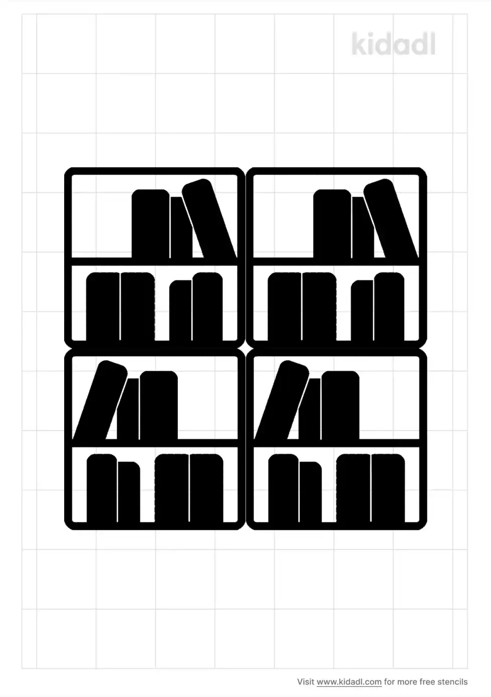 Library Books Stencil