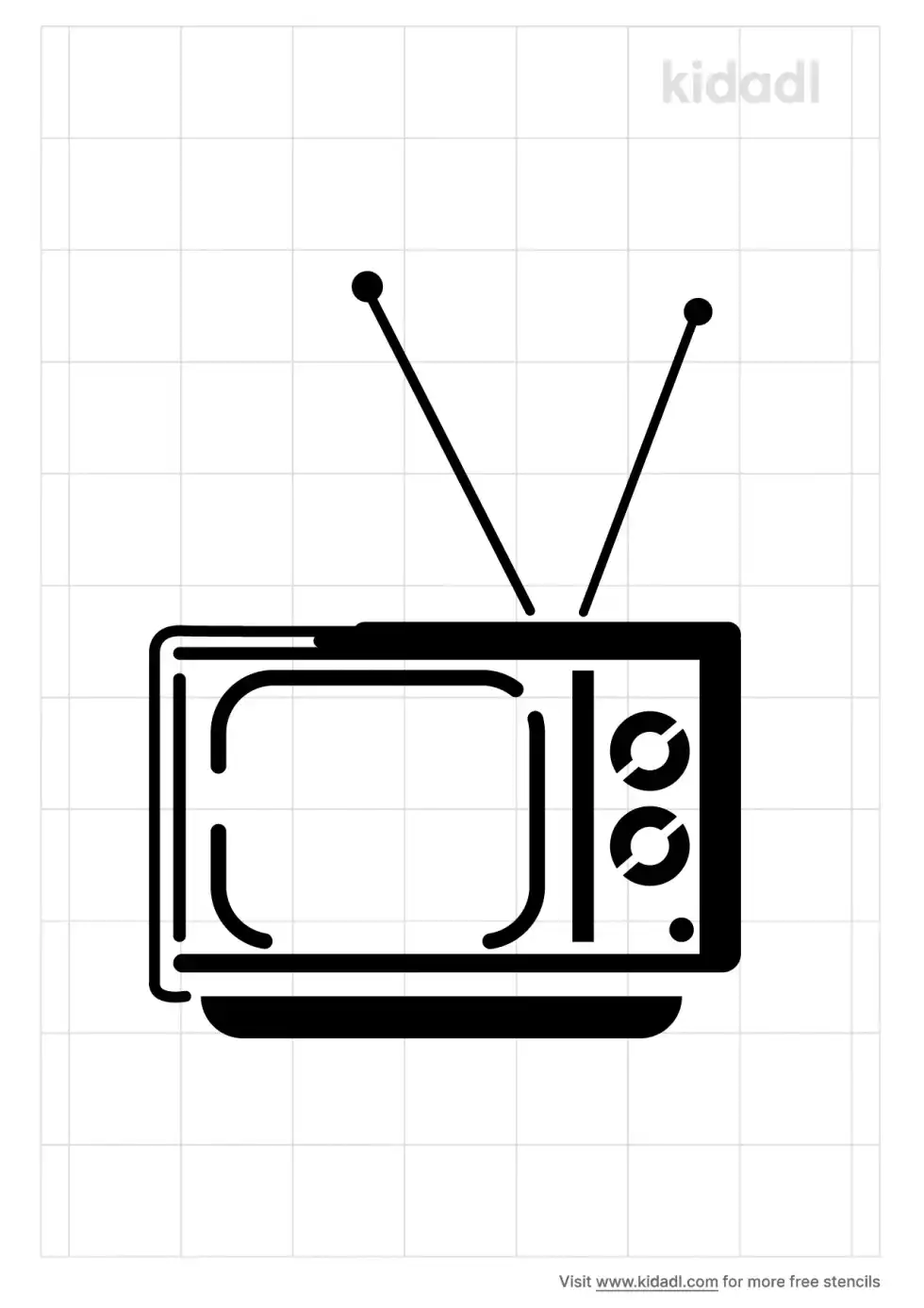 Retro Television Stencil