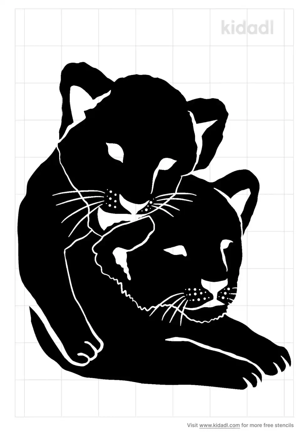 Lion Cubs Stencil