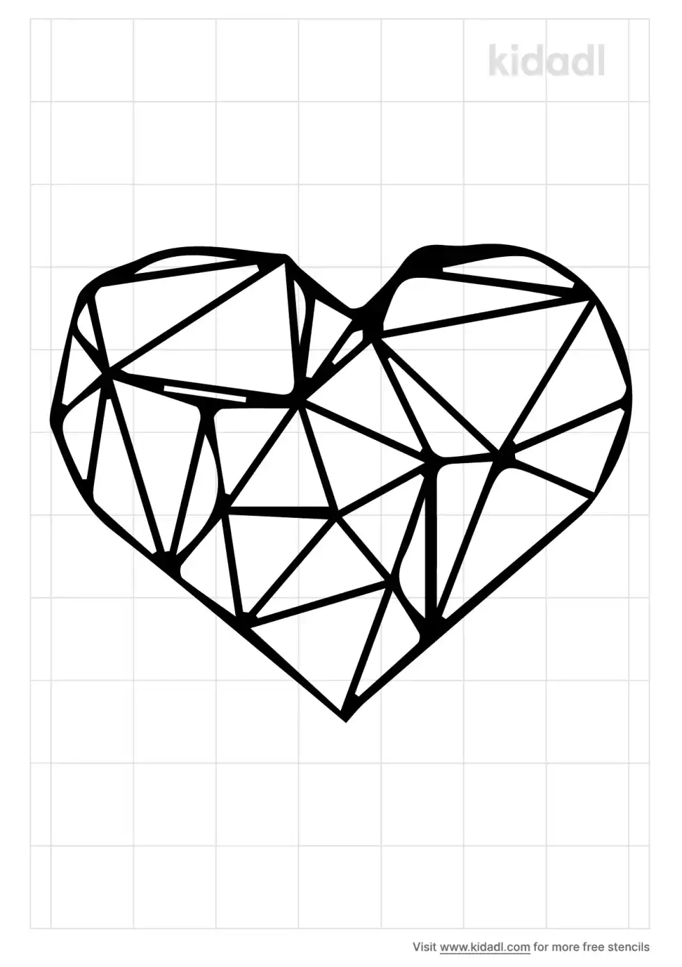 Geometric Heart Stencil