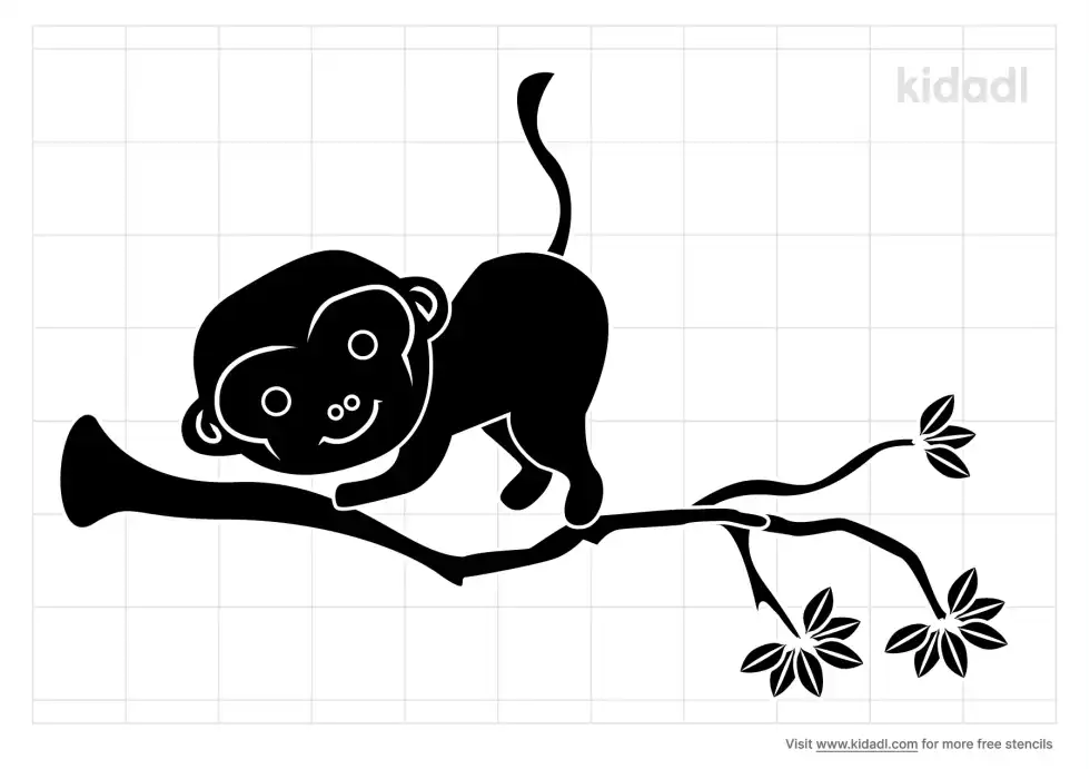 Monkey In Tree Stencil