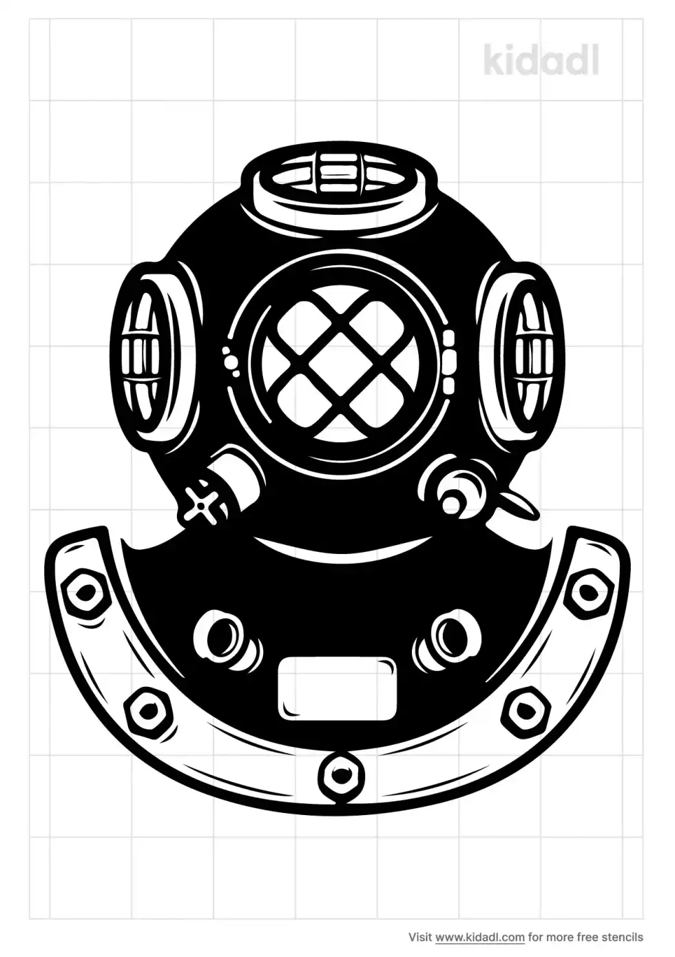 Navy Diver Helmet Stencil