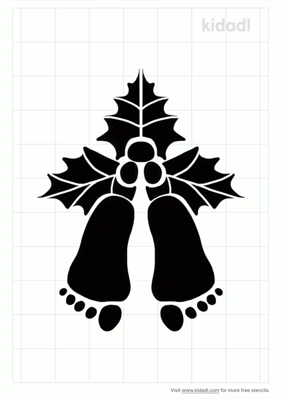 Mistletoes With Baby Feet Stencil