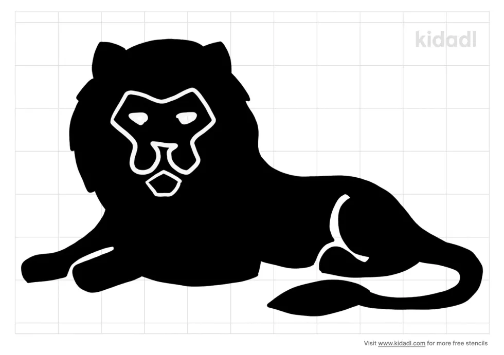 Resting Lion Stencil