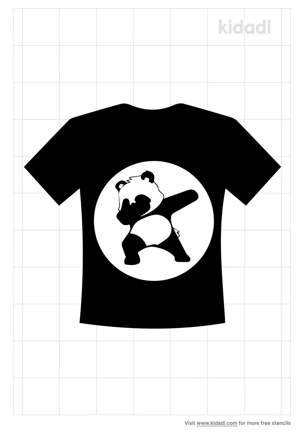 Panda T Shirt Stencil