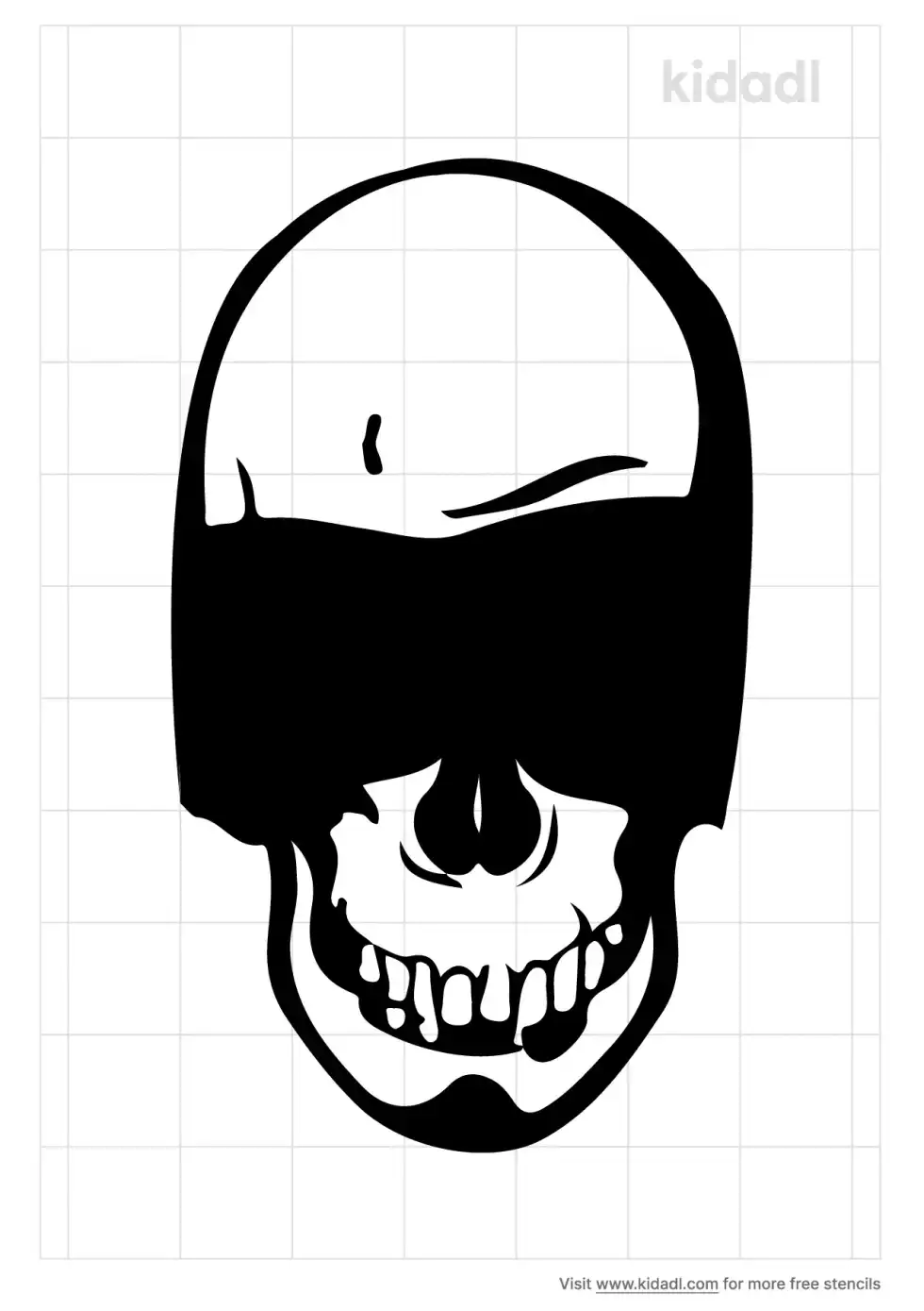See No Evil Skulls Stencil