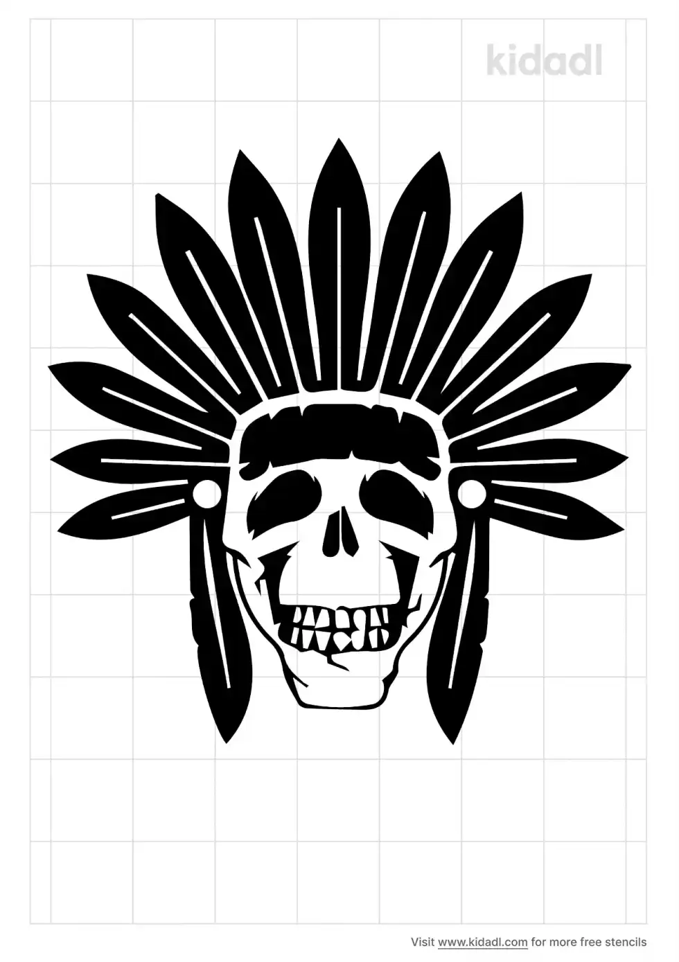 Skull And Headdress Stencil