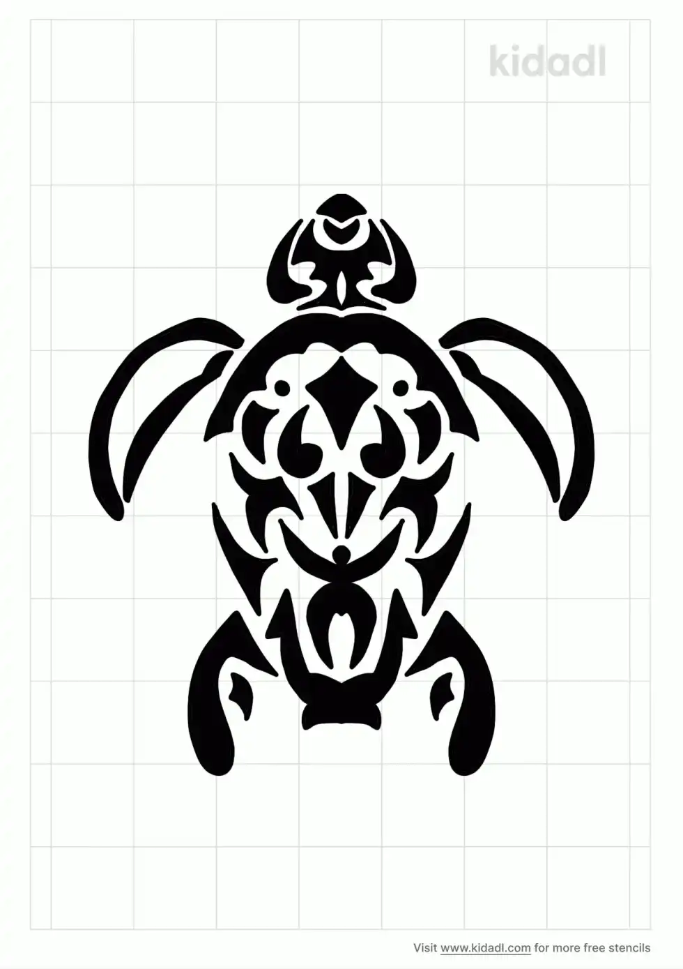 Tribal Turtle Stencil