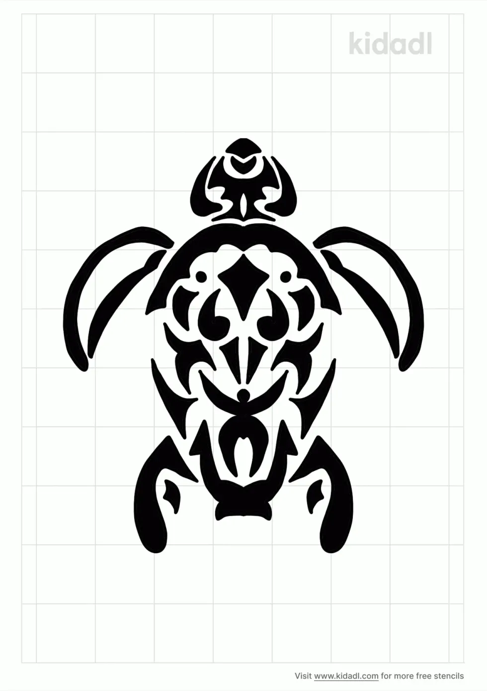 Tribal Turtle Stencil
