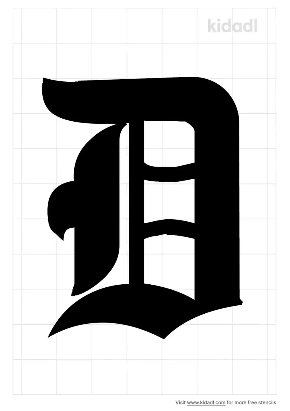 Old English D Stencil