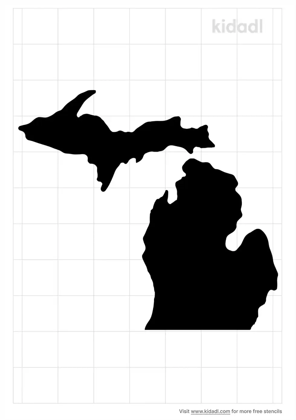 State Of Michigan Stencil