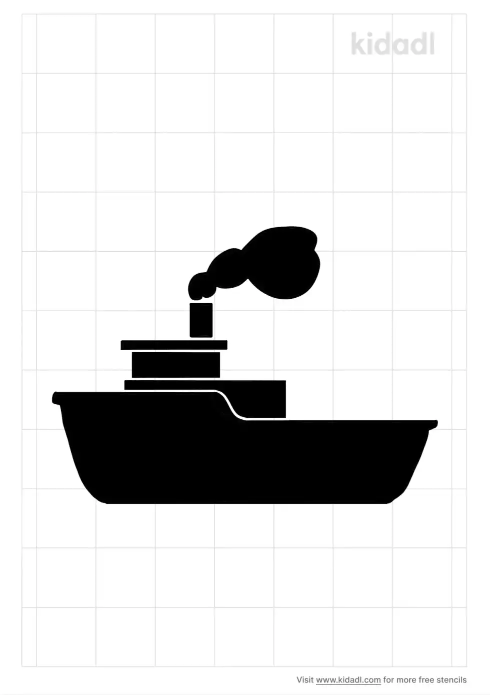 Tug Boat Stencil