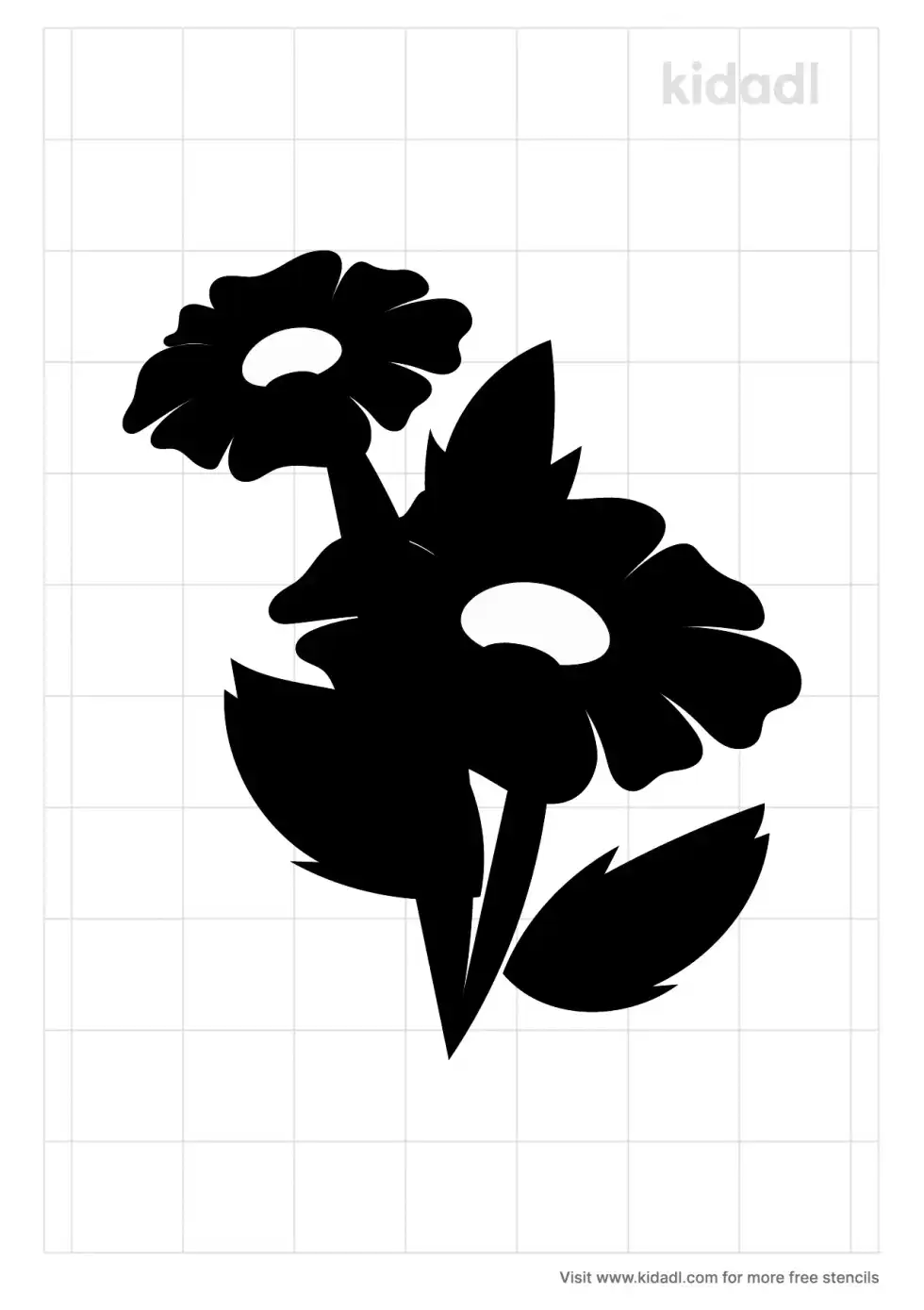 Falling Down Flower Stencil