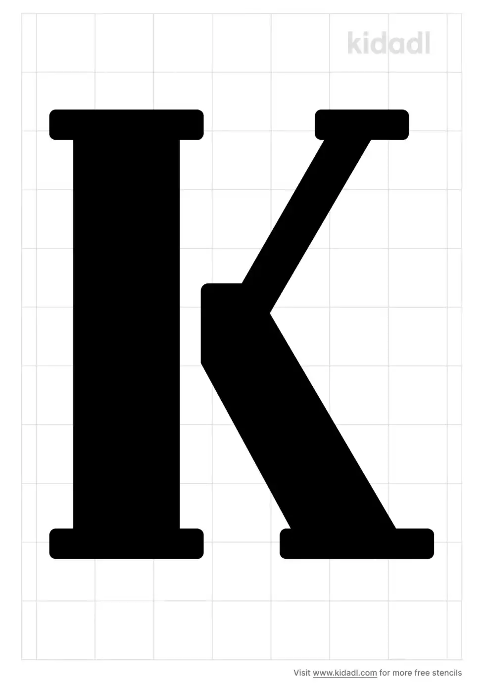 Alphabet K Stencil