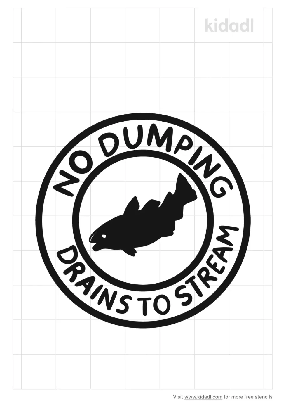 No Dumping Drains To Stream Stencil