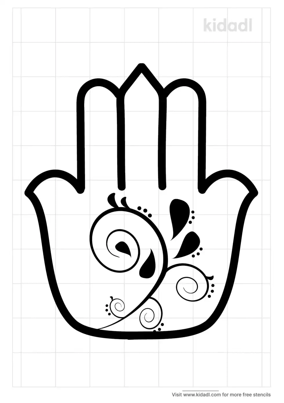 Hamsa Hand Paisley Stencil