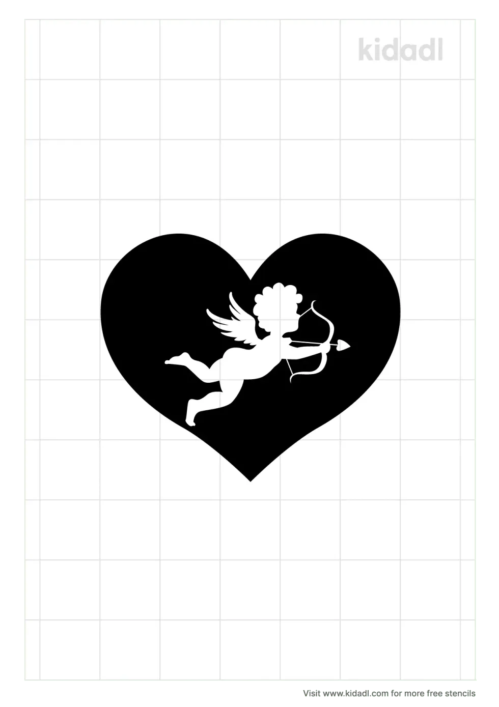Cupid Heart Stencil