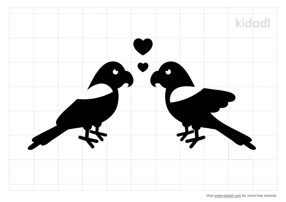 Parrot Love Birds Stencil
