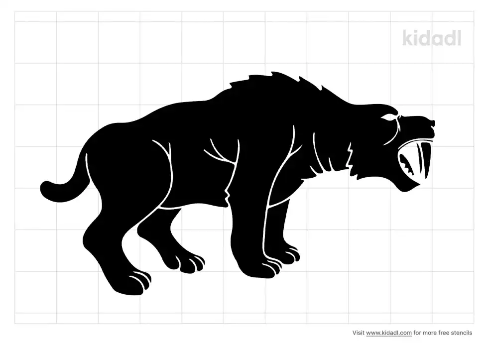 Saber-Toothed Tiger Stencil Stencil
