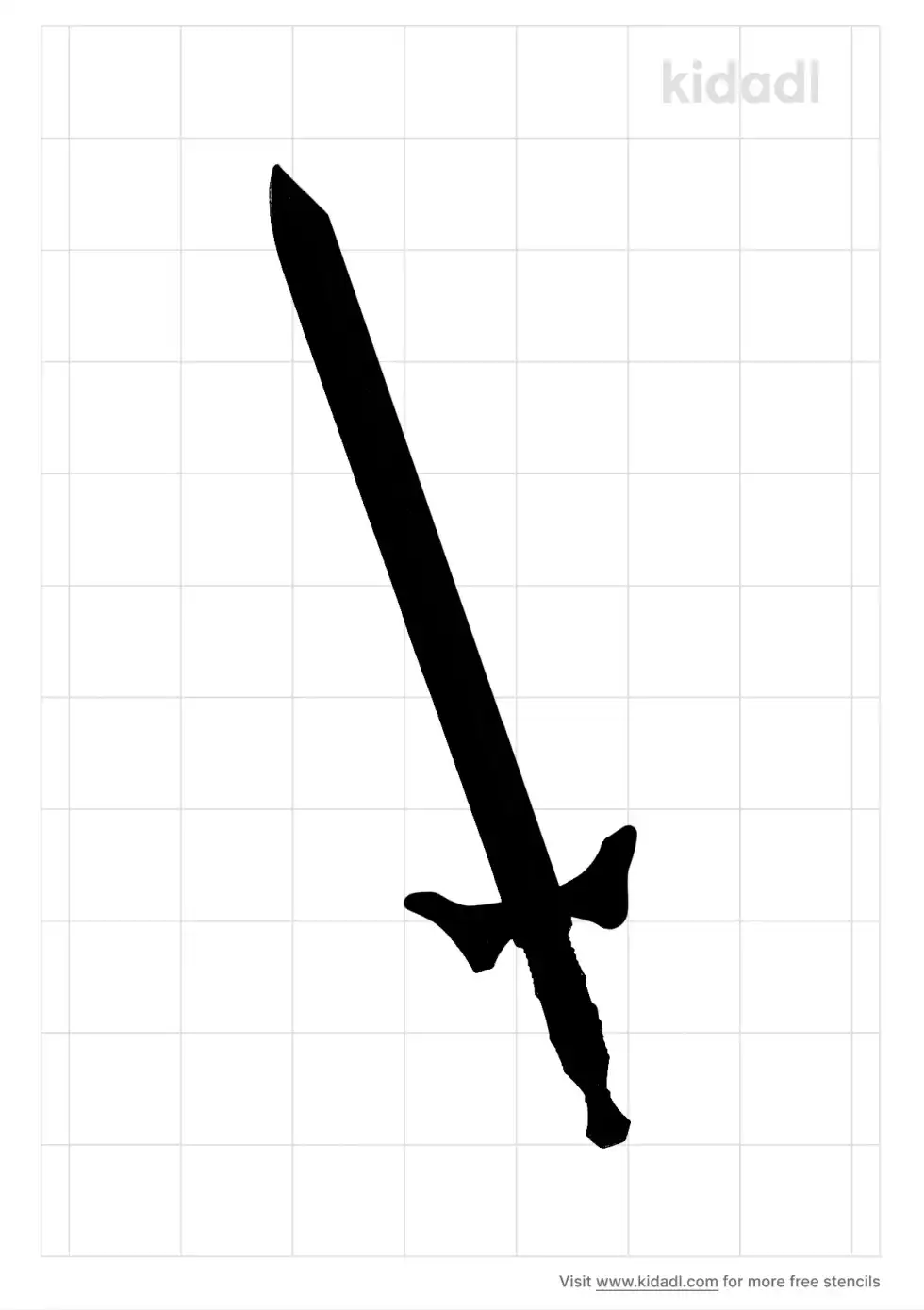 Fantasy Sword Stencil