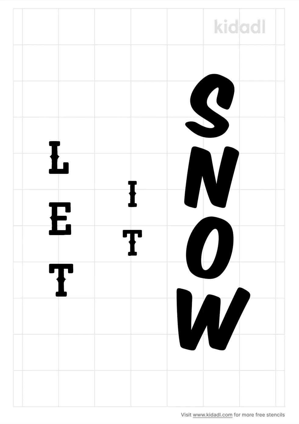 Vertical Let It Snow Stencil