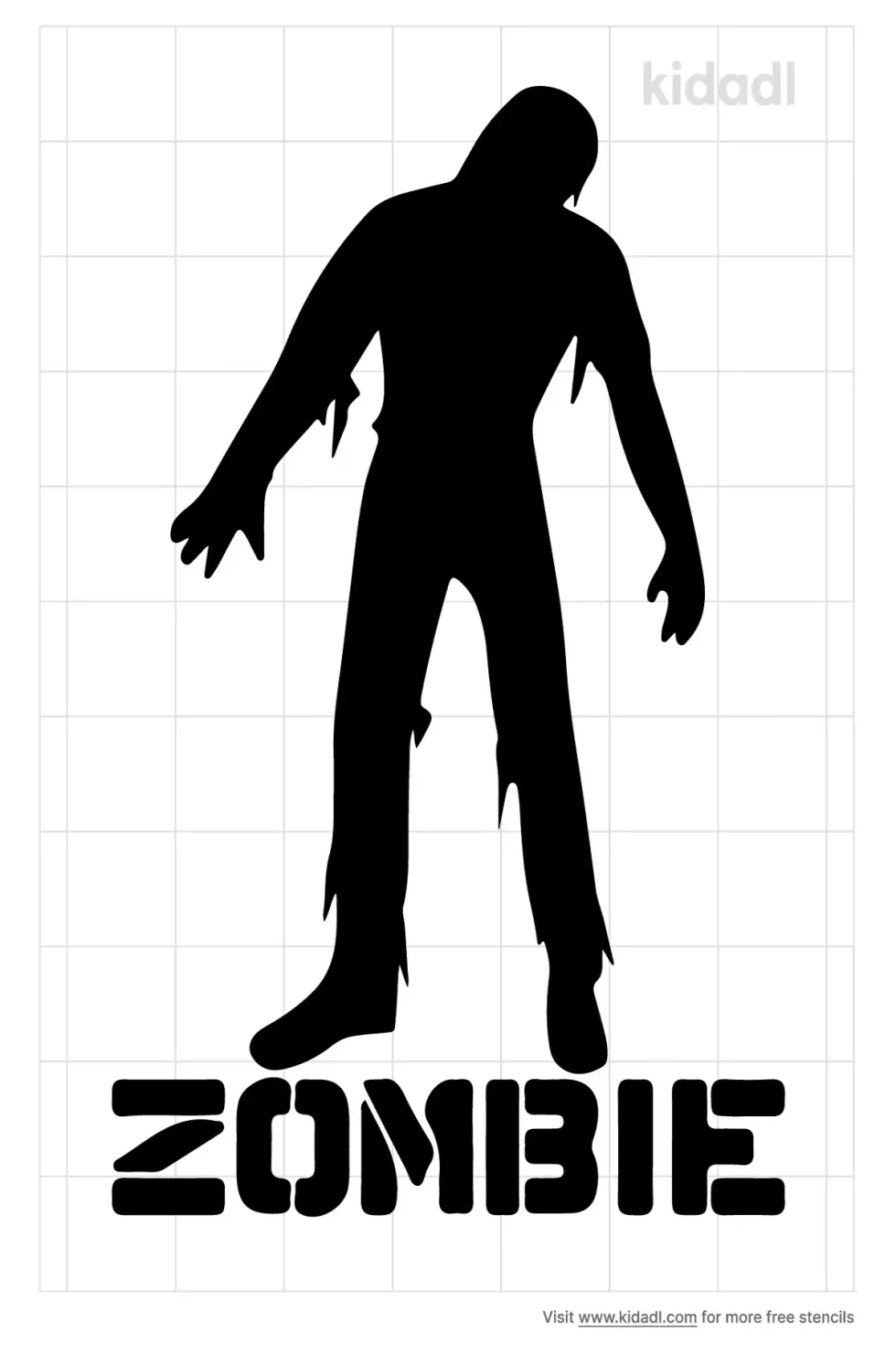 Easy Zombie Stencil (Easy) | Kidadl