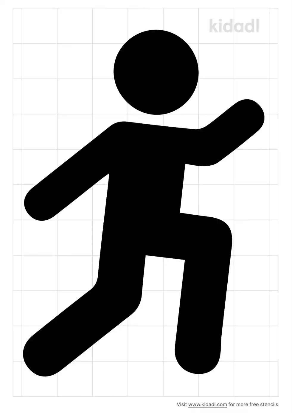 Running Stick Figures Stencil