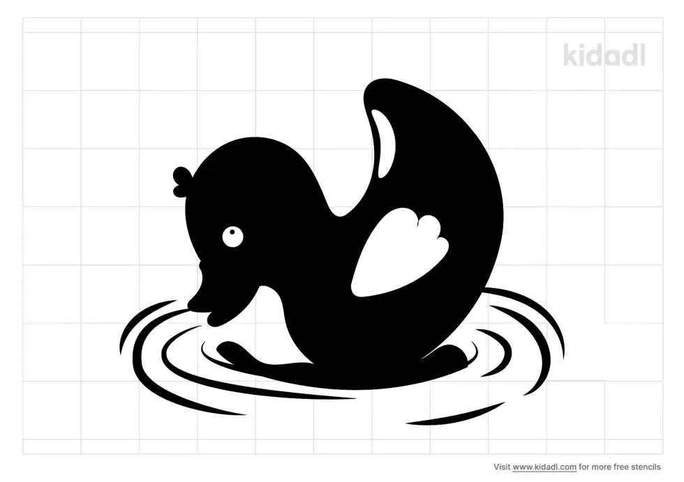 Duck Drinking Stencil