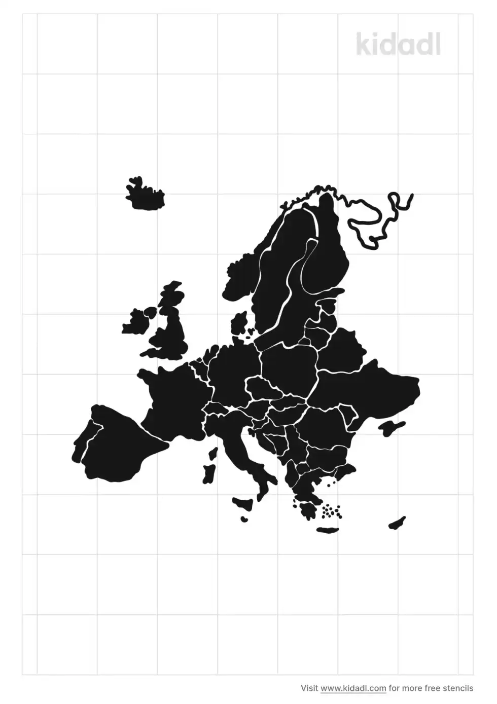 European Countries Stencil