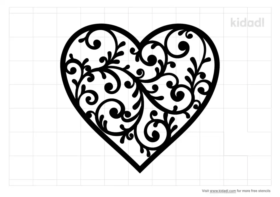 Filagree Heart Stencil