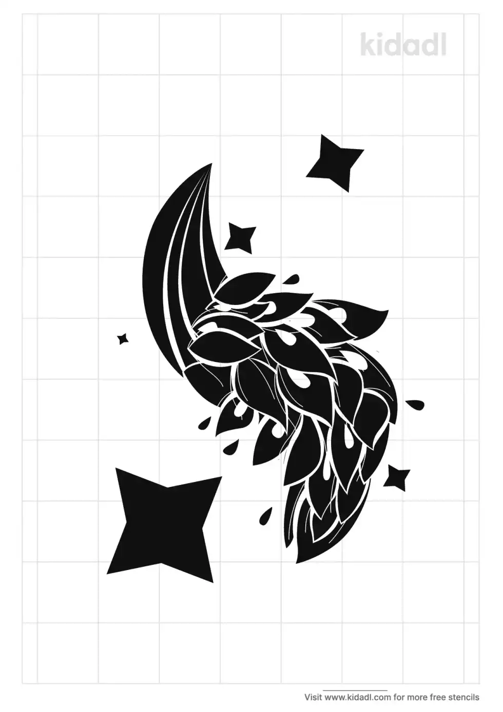 Peacock Tail Stencil