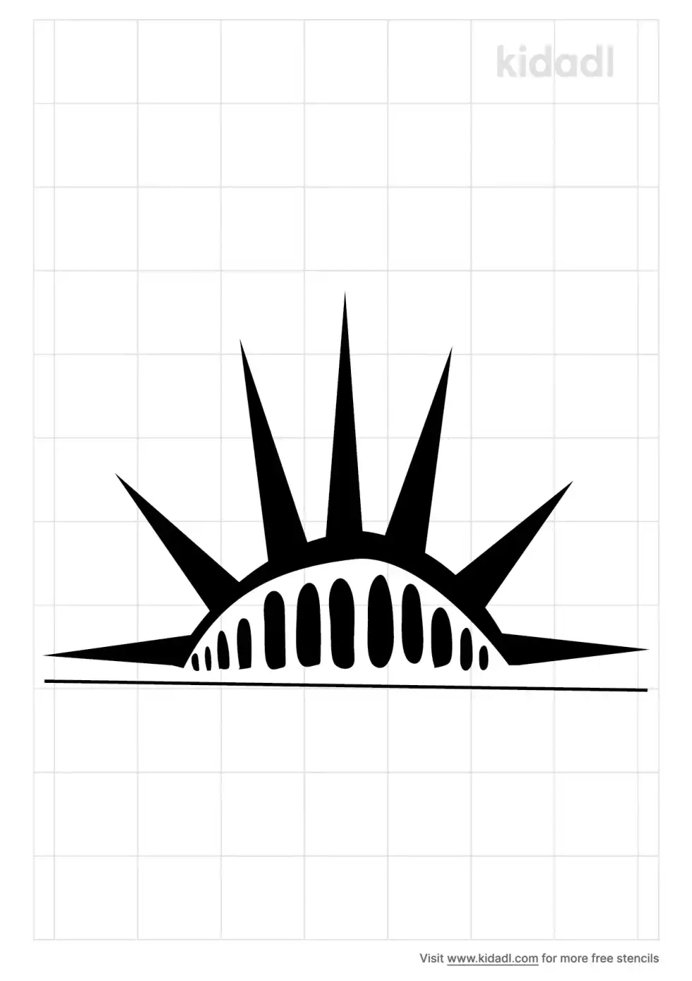 Statue Of Liberty Crown Stencil
