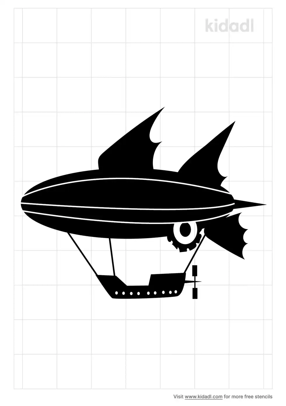 Steampunk Dirigible Stencil