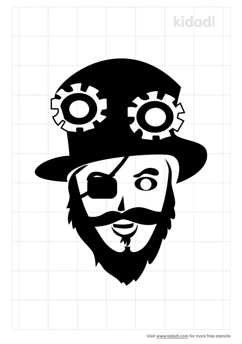 Steampunk Pirate Stencil
