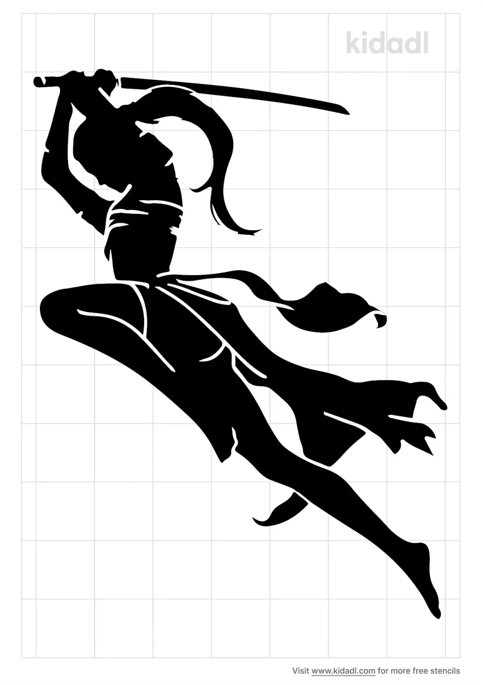 Samurai Girl Stencil