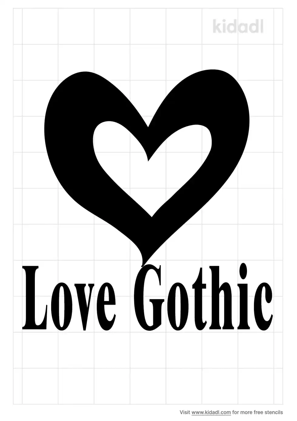 Love Gothic Stencil