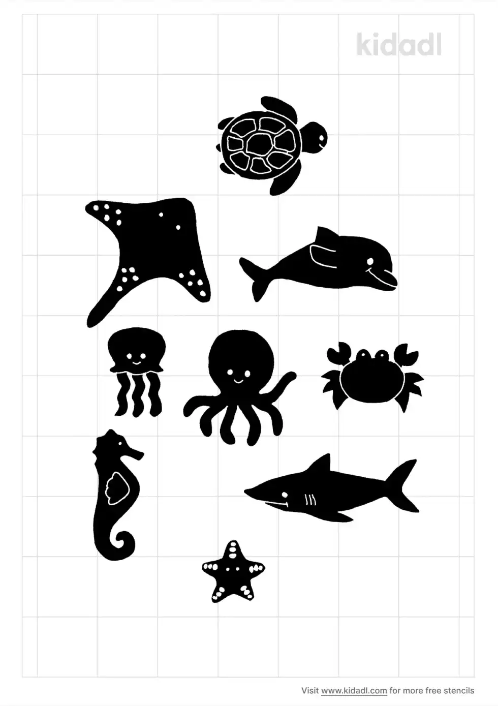 Ocean Animals Stencil