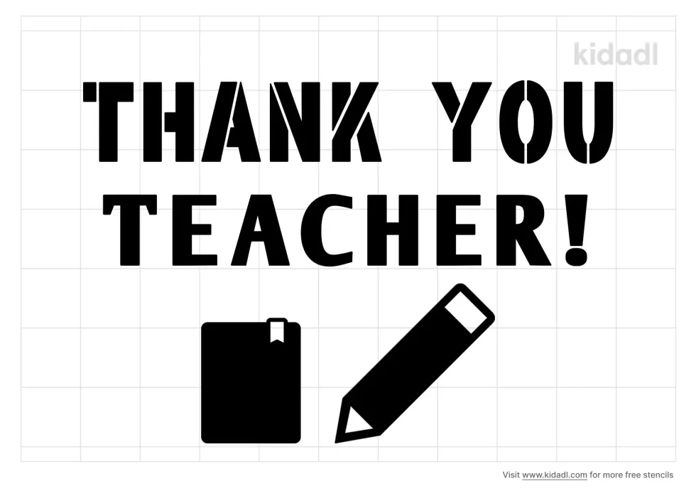 Teacher Thank You Stencil