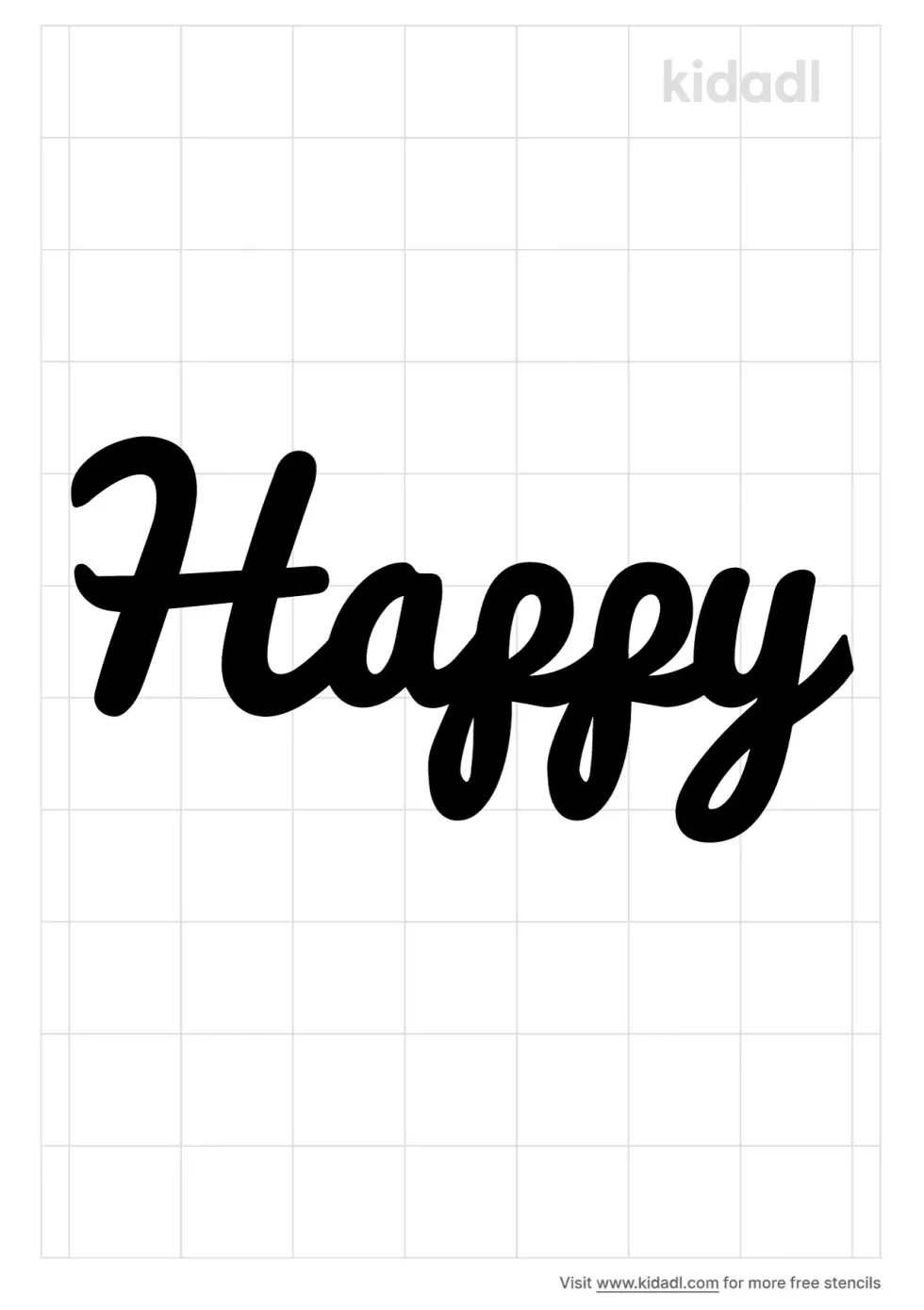 The Word Happy Stencil