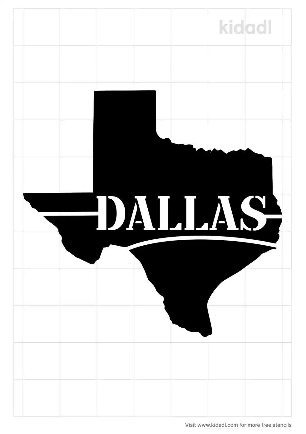 Texas With Dallas Stencil