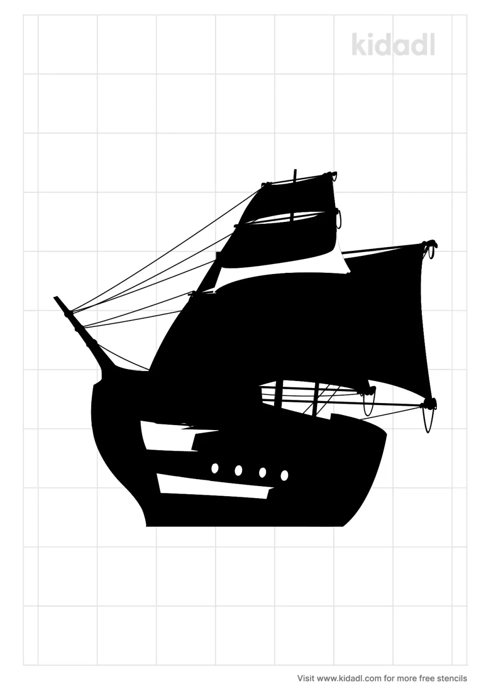 Pirate Ship Telescope Stencil