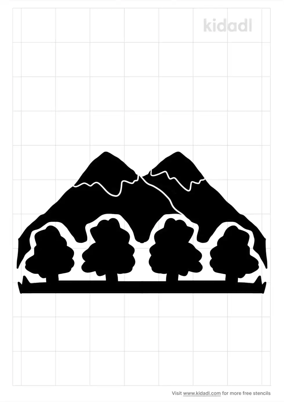 Forest Mountain Stencil