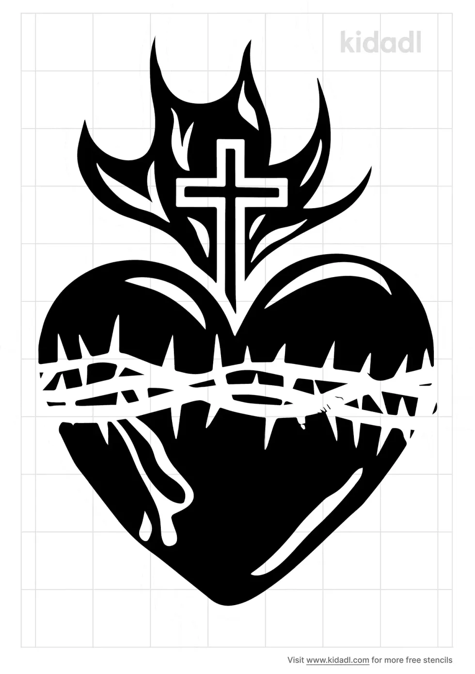 Sacred Heart Stencil