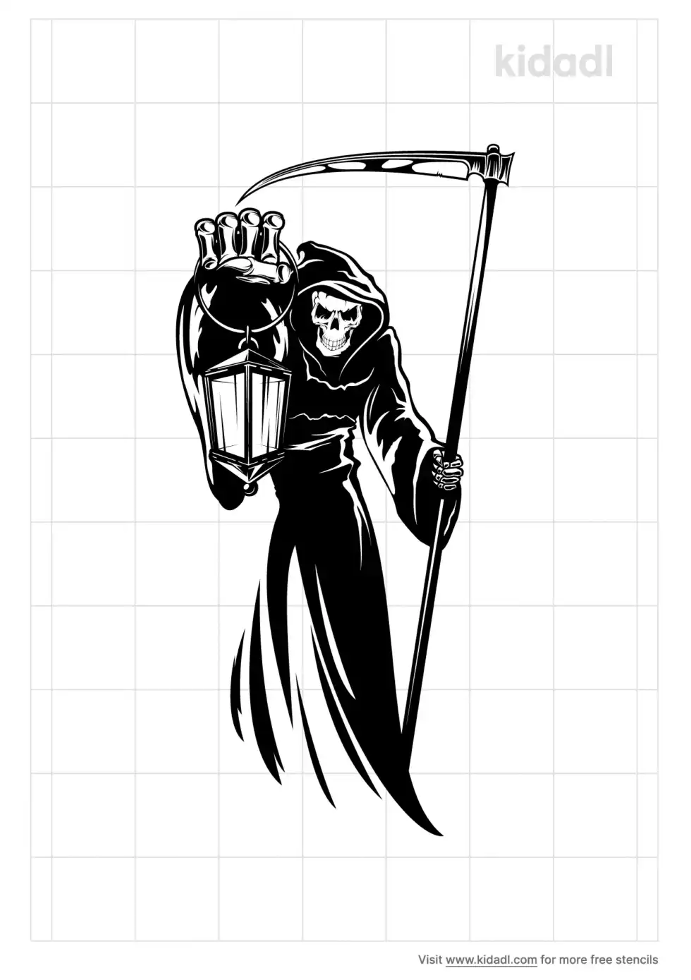 Reaper Tattoo Stencil