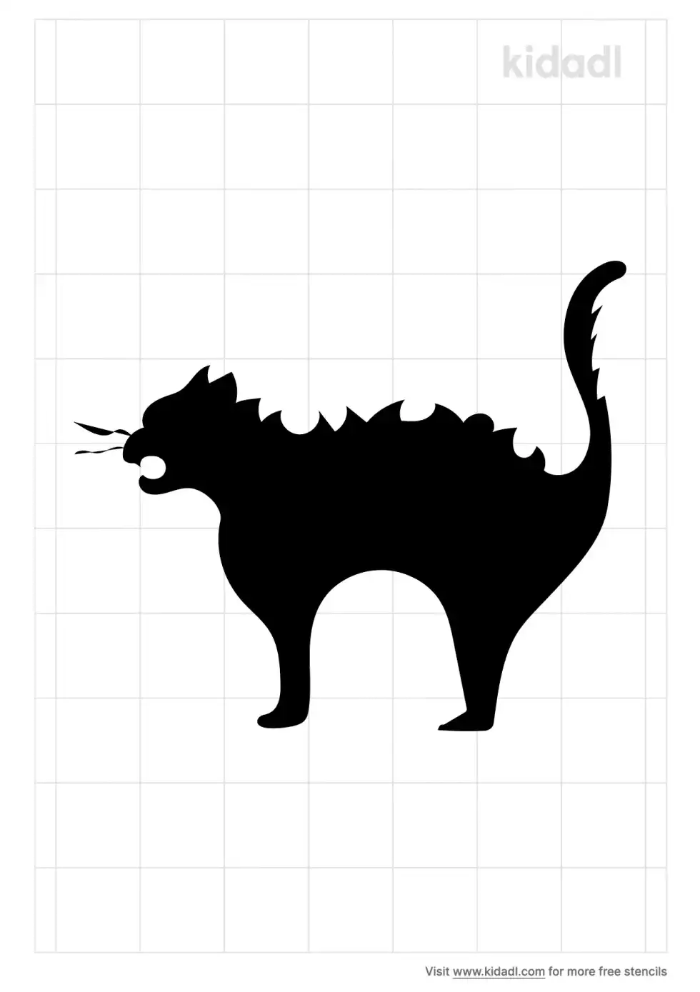 Black Cat Hissing Stencil