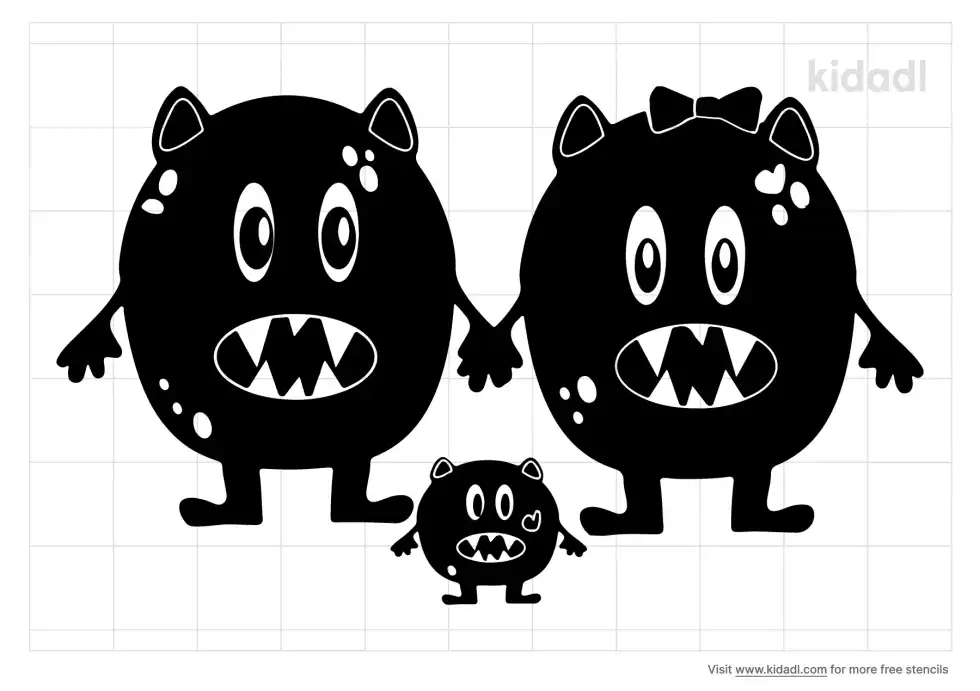 Monster Family Stencil