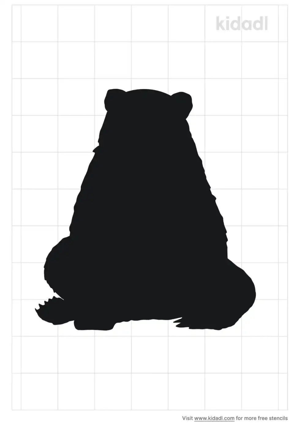 Sitting Bear Stencil