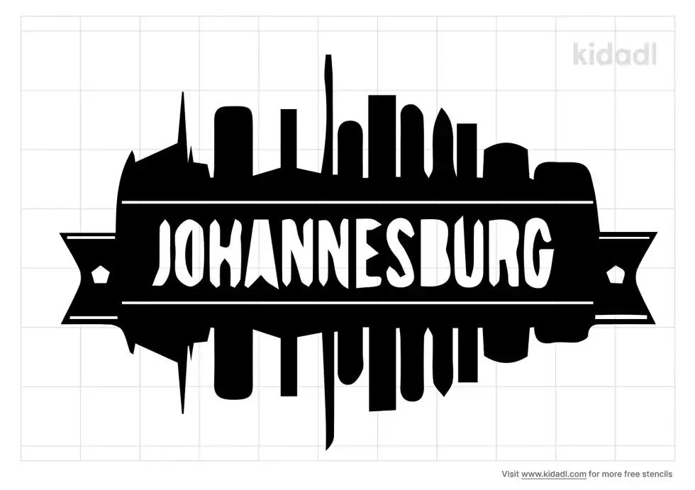 Johannesburg Skyline Silhouette Stencil