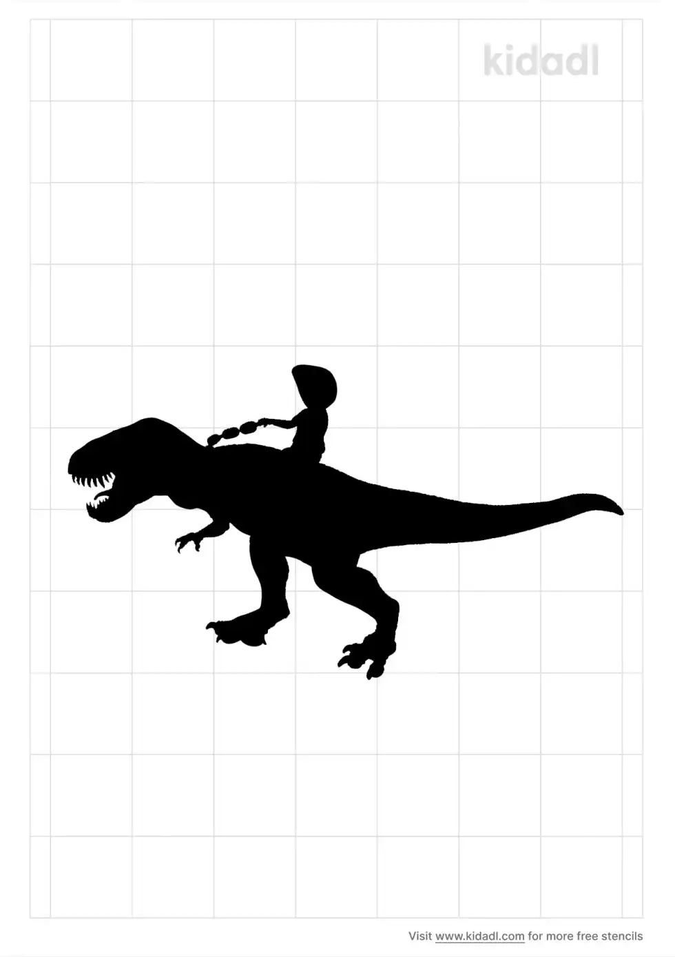 Riding Dinosaur Stencil